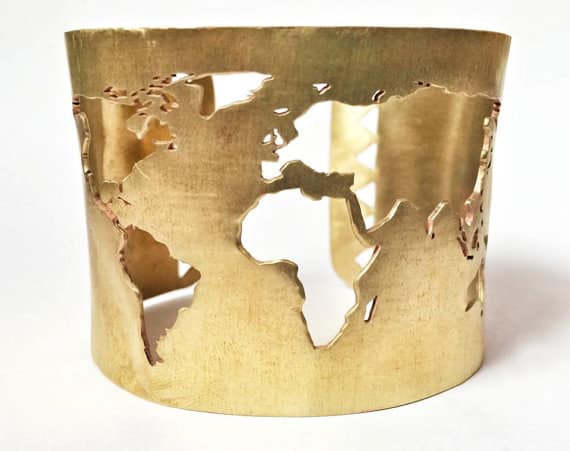 This World Map Cuff Bracelet
