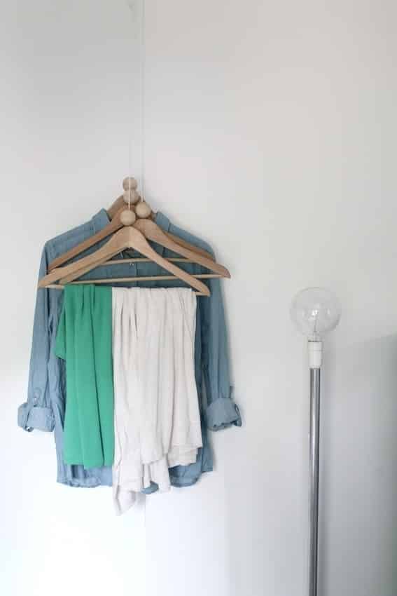 More corner tricks: Hang some hangers.