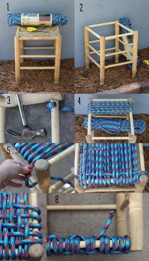 Smile and Wave: Woven Stool