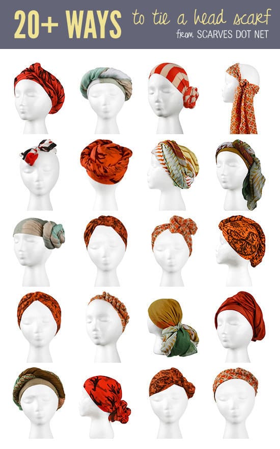 Or dress up your hairdo with a head scarf.