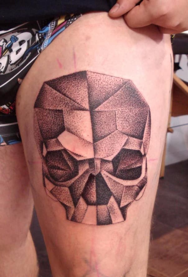 This crazy detailed geometric skull.