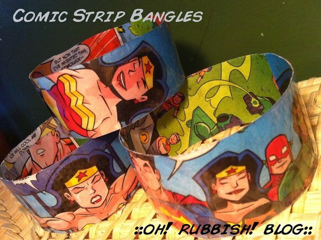 Upcycled Comic Strip Bangles