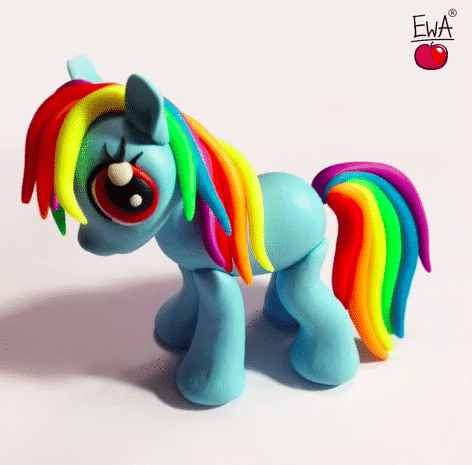 Polymer Clay Rainbow Dash Figurine