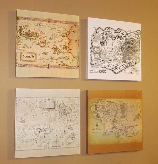 Wooden Geeky Maps Wall Art