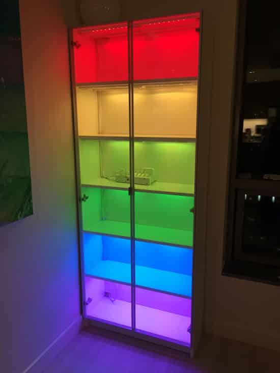 Create a Billy bookcase that glows using some Dioder lights.