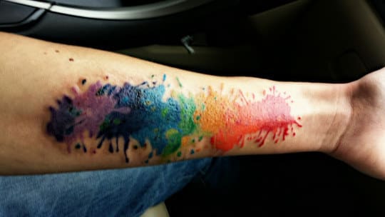 Or go wild and throw all the colors on it with some watercolor: