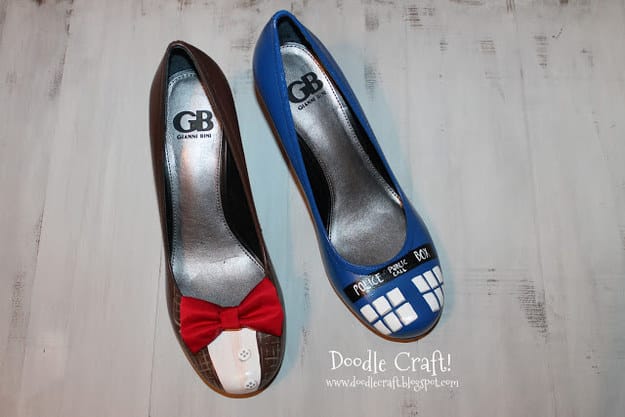 Doctor Who-Inspired Painted Heels