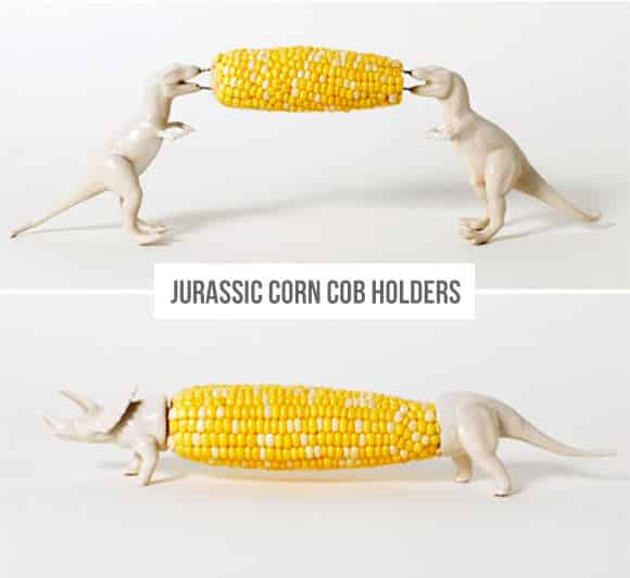 BBQs just got even better with these dinosaur corn-on-the-cob holders.