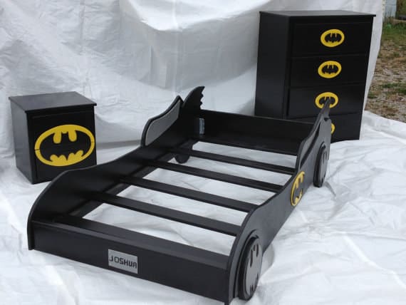 Go all in and get your kid this Batman bed set.