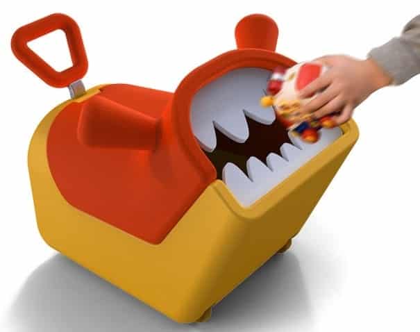 A monster toybox that "eats" toys.