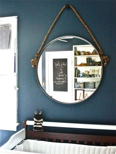 This nautical rope mirror is a Restoration Hardware-inspired IKEA hack.