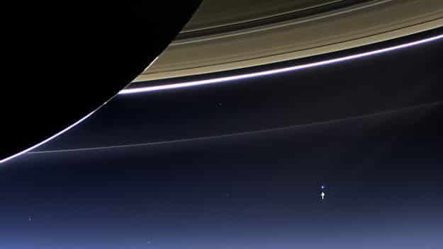 Here&#39;s you from just behind Saturn&#39;s rings: