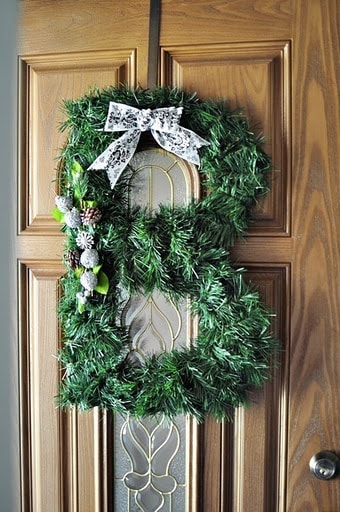 For Christmas time, create an exact replica of the Ballard Designs monogram wreath.