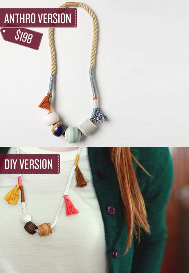 Make a tassel and rope necklace.