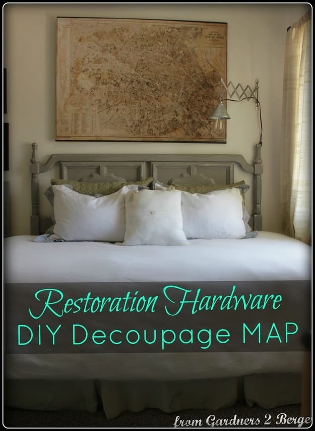 Make your own version of these ancient-looking maps from Restoration Hardware.