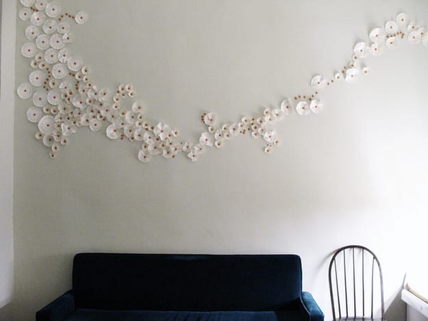 This DIY flower installation is made from...