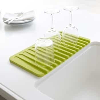 The Flow Dish Draining Tray keeps your counter clear of a sopping wet mess.