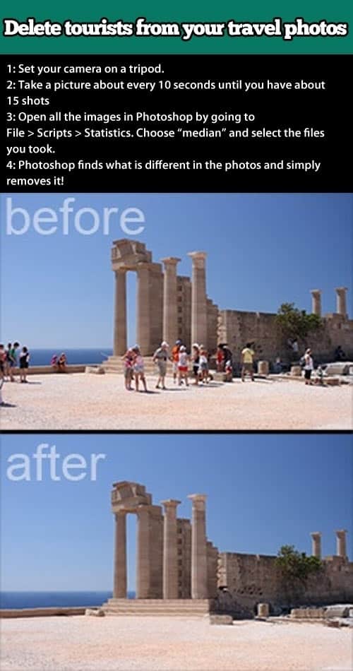 Delete pesky tourists from your travel photos.