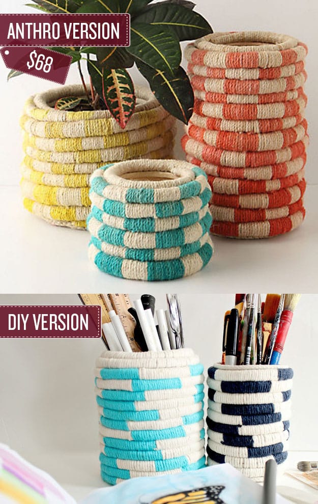 Make some rope coil planters.