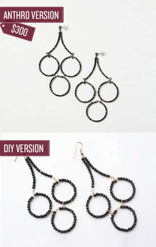Craft a pair of beaded chandelier earrings.