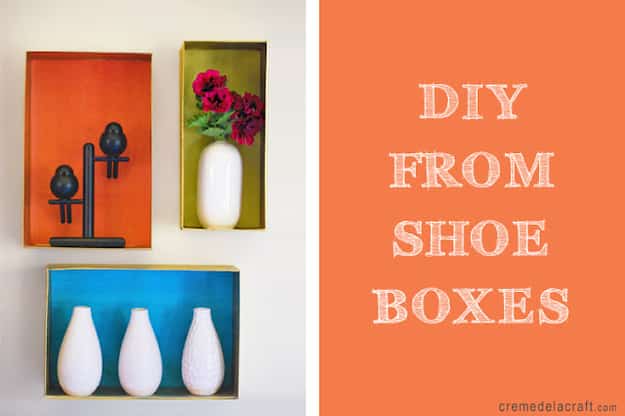 Make a display with shoe boxes.