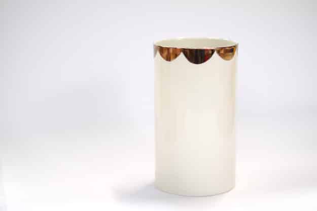 Copper Scallop Porcelain Vase ($39)