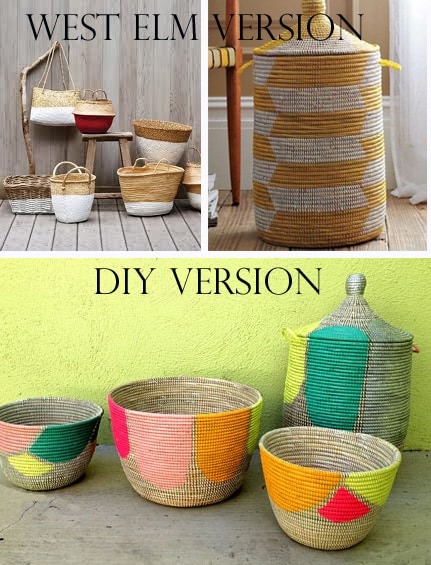 Make your own painted West Elm baskets.