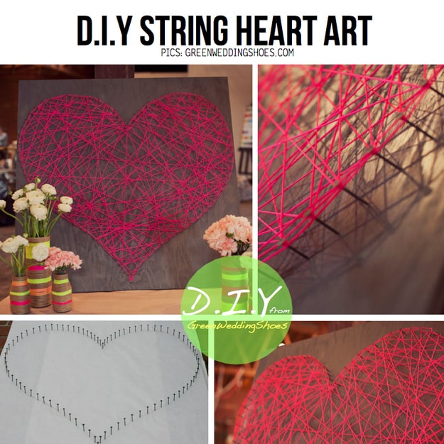 Create string art with embroidery floss or yarn.