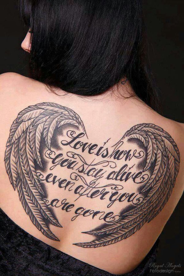 Woman back angel wings tattoo - 35 Breathtaking Wings Tattoo Designs | Art and Design 