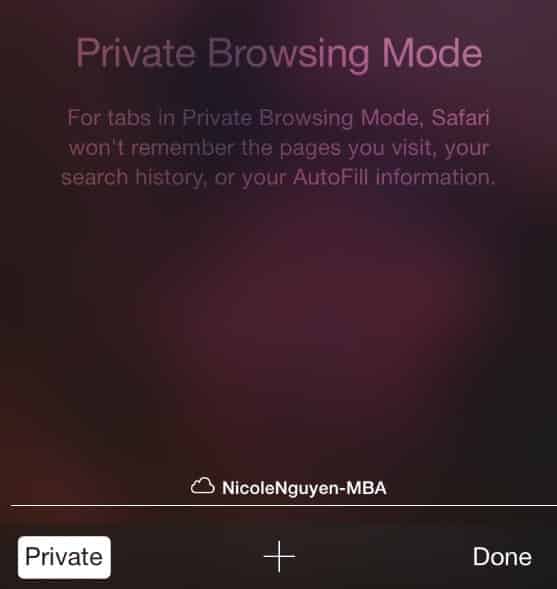 Tap the Tabs icon &gt; Private to enable enhanced Private Browsing Mode. The UI should appear dark.