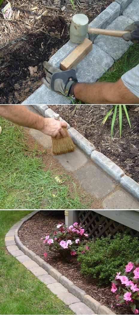 Add some simple edging to any flower beds that will protect them from the mower.