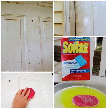 If you don't want to paint, just give your door a good scrub.