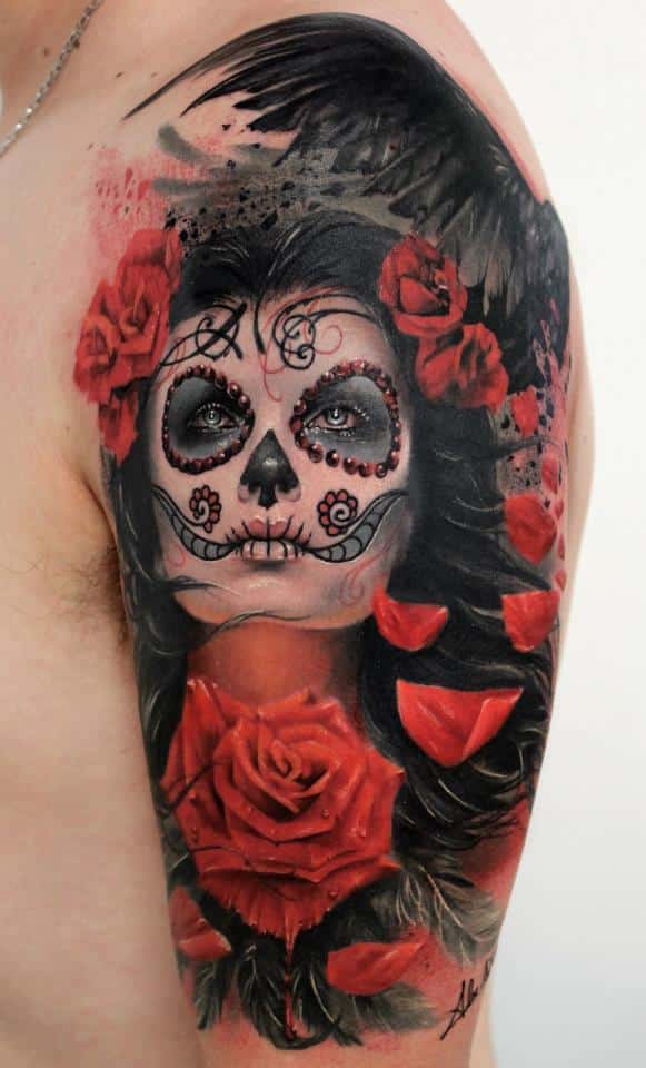 33 Crazily Sugar Skull Tattoos DesignBump