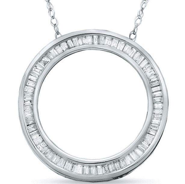 Baguette Diamond Circle Pendant