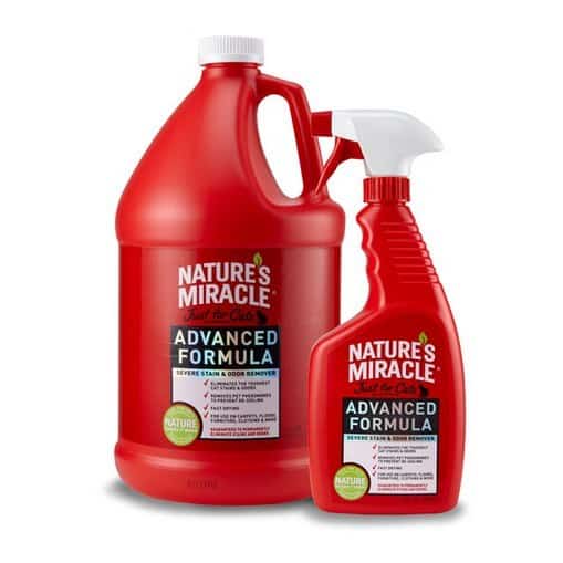 NATURE'S MIRACLE. It gets rid of cat pee stains and odors that are otherwise indestructible.