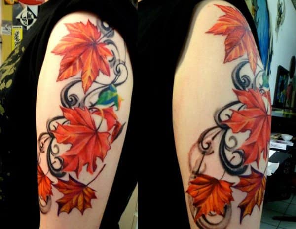 leaf autumn sleeve tattoo... beautiousness | Autumn tattoo, Best sleeve  tattoos, Trendy tattoos