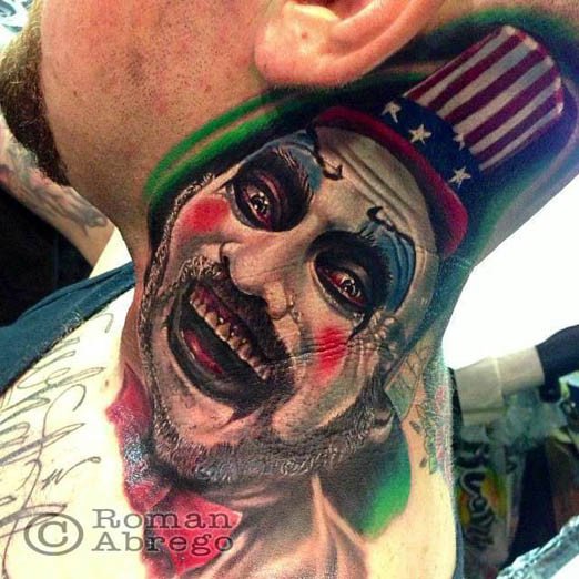 Captain Spaulding Tattoo by Roman Abrego