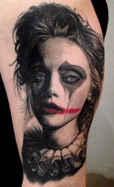 Clown Girl Tattoo by Nikko Hurtado