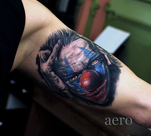 Dark Clown Tattoo by Aero & Inkeaters