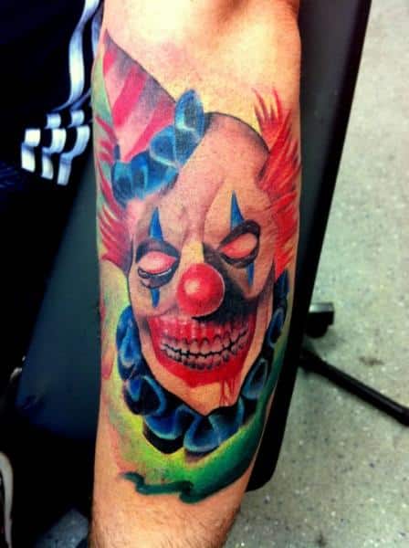 Evil Clown Tattoo by Alans Tattoo Studio