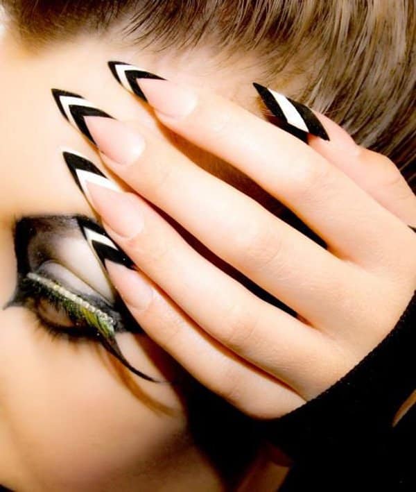 50 Crazily Cool Black and White Nail Art DesignBump