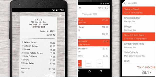 Tab (free, iOS and Android) makes complicated bill splitting *super* easy.