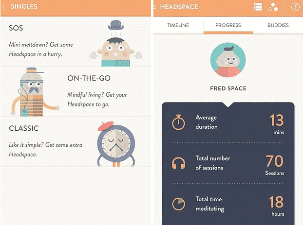 Headspace ($95 per year or $13 per month, iOS and Android) offers 10-minute guided audio meditation sessions.