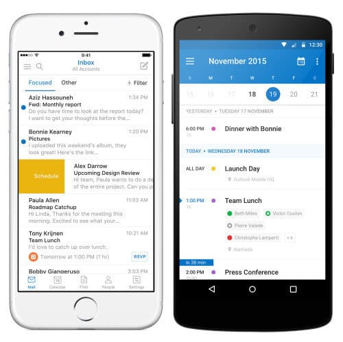 Outlook (free, iOS and Android) is *the* best mobile email client.