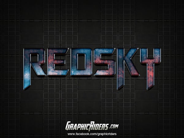 Free SCI-FI Style Text Red Sky
