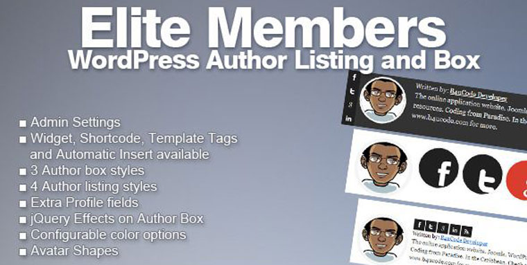 Elite Members Author Bio Plugin