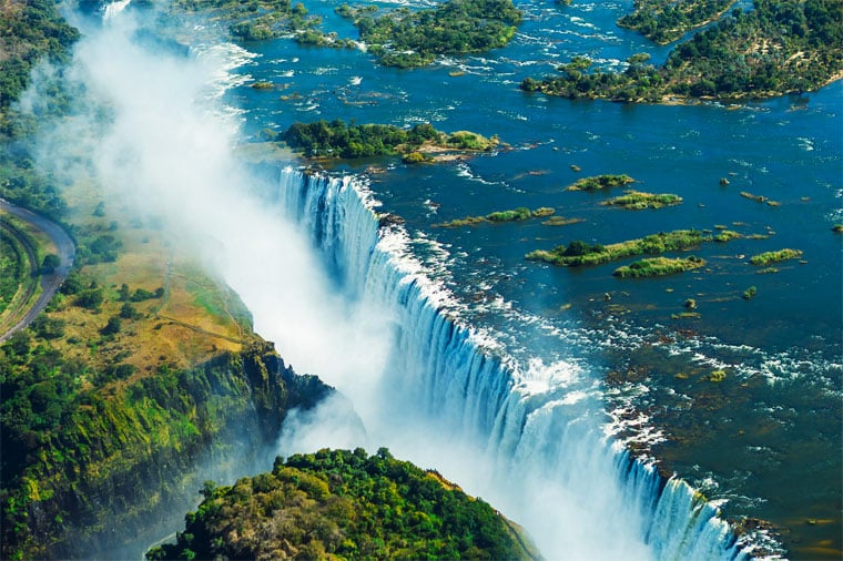 Amazing Waterfalls of the World - Victoria Falls on the Zambezi River