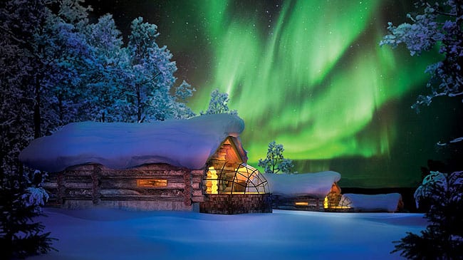 Kakslauttanen Hotel in Finland is located in the homeland of Santa Claus