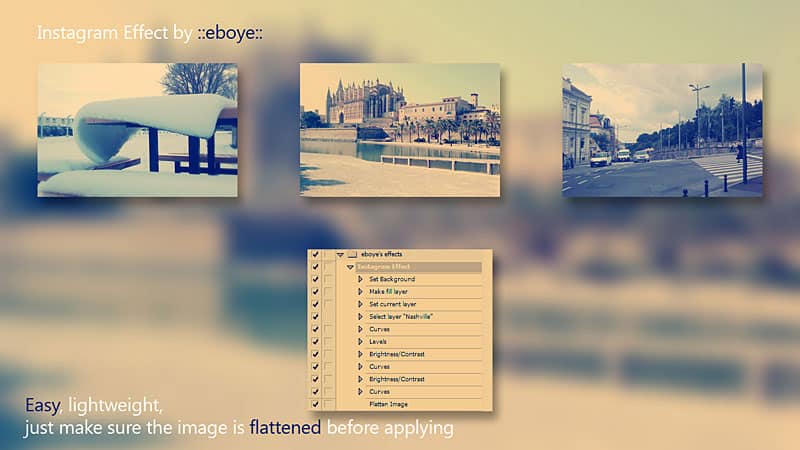 Instagram filter actions for photoshop