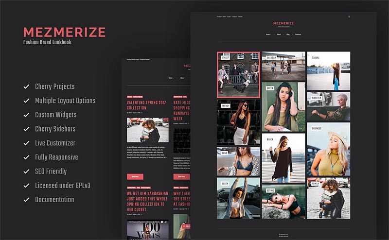 Mezmerize - Fashion Brand Lookbook WordPress Theme